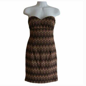 Mystic Strapless Chevron Bodycon Mini Dress Size Medium